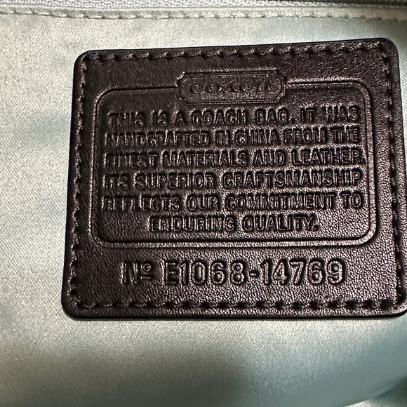 ⭐️#14769 Coach Kristin Black Leather Hobo Bag Silver Hardware Blue Interior - Picture 5 of 13